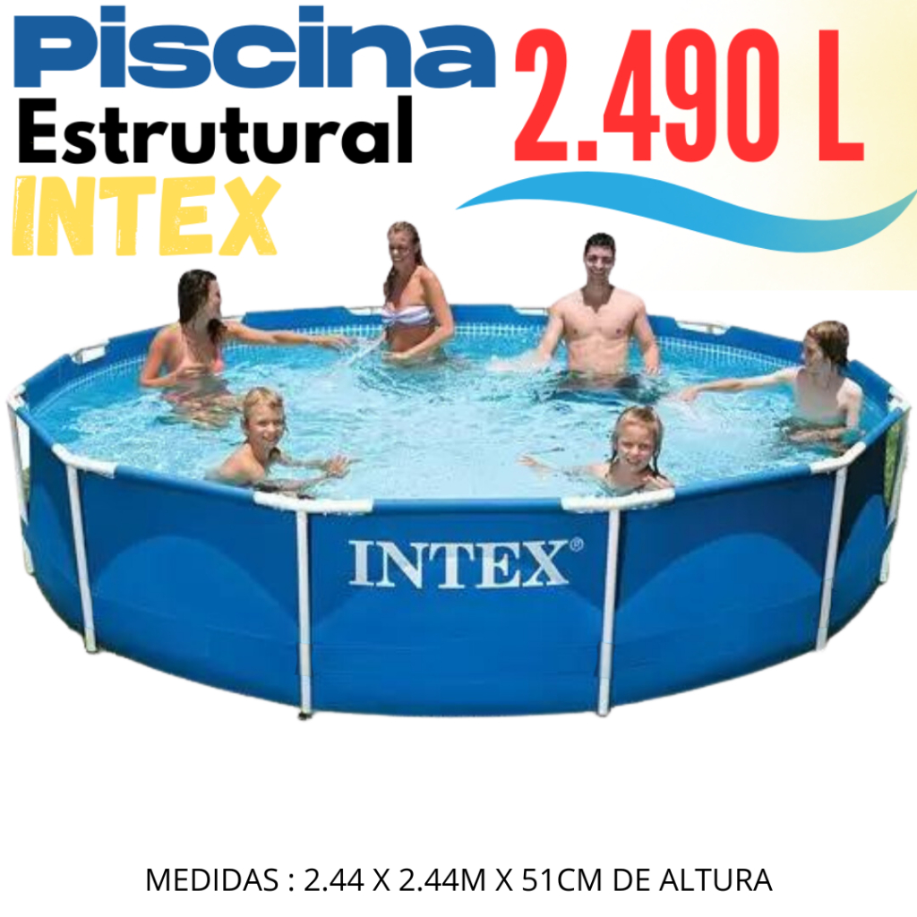 Piscina Tubular Redonda Intex De 3,66 X 0,76 M – Capacidad De 6503 Litros, Revestimiento De Triple Capa Y Montaje Rápido En 30 Minutos