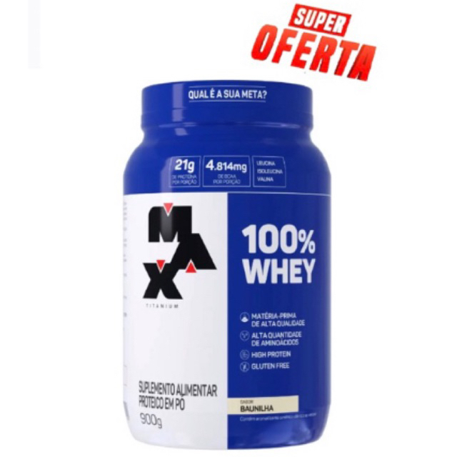 Whey 100% Pote 900G – Max Titanium Baunilha