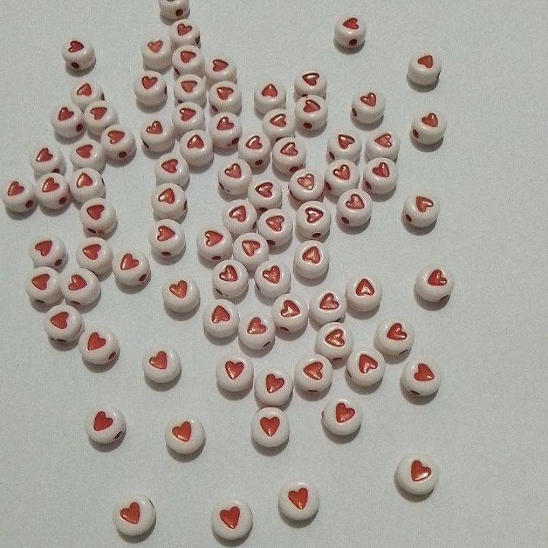 Entremeio Coração Vermelho Tam 07m Com 30 peças vl 3,40