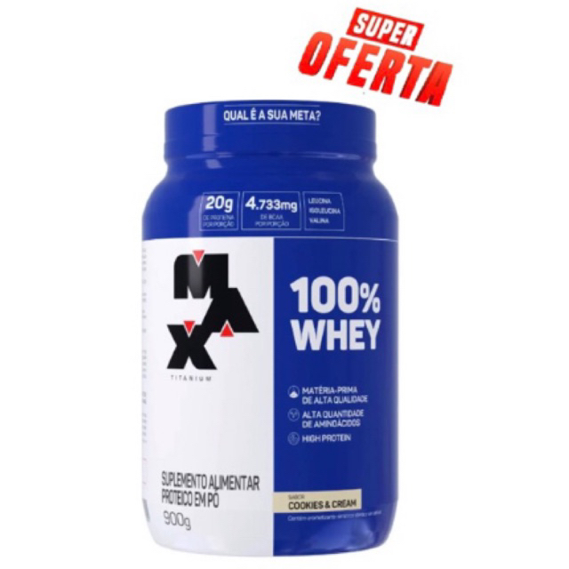 Whey 100% Pote 900G – Max TitaniumCookies & Cream