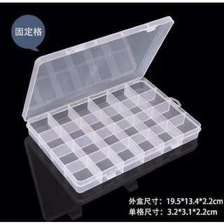 caixa organizadora de objetos transparente [ 24 divisórias; 19cm x 13cm x 2cm ] - C&S BAZAR -