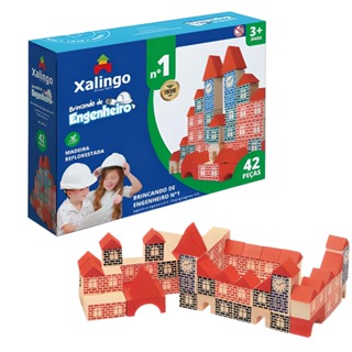 Blocos de Montar de Madeira Pequeno Engenheiro Carlu 50 Pçs - Bambinno  Brinquedos