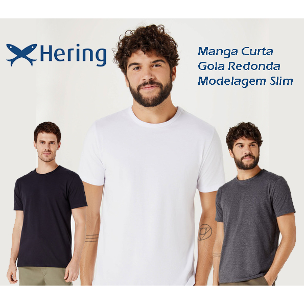 Combo 3 Camisetas Básicas Masculinas Super Cotton - 3 Pretas - Hering Store