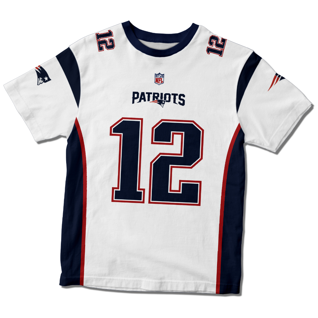 Camisa Camiseta New England Patriots Tom Brady Branca
