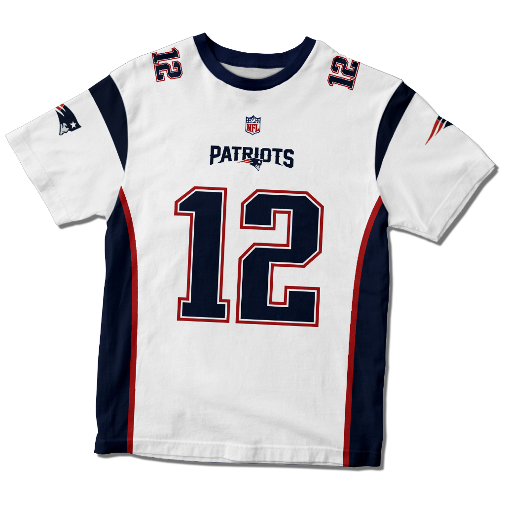 Camisa Camiseta New England Patriots Tom Brady Branca Faz a Boa