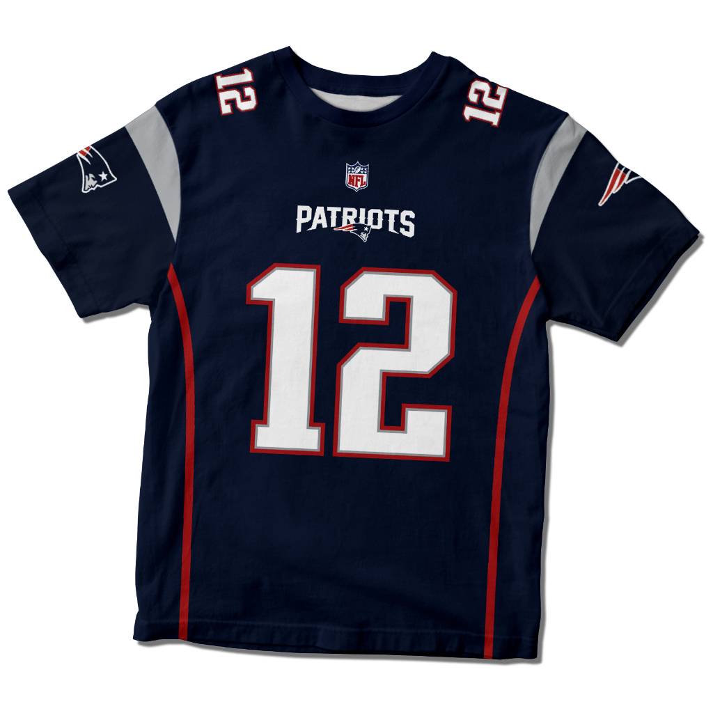 Camisa Camiseta New England Patriots Tom Brady Azul