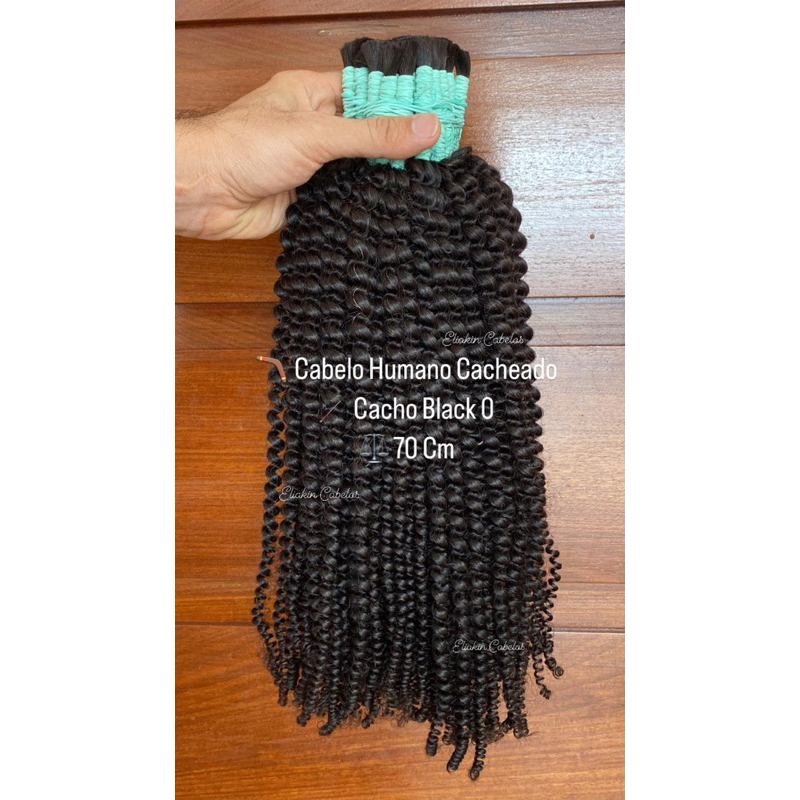 Cabelo Humano Cacheado 0 Black 70 Cm 200 Gramas Mega Hair