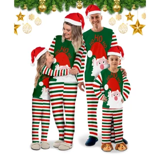 Pijama Adulto ou Infantil Unissex estampa de Natal ref 09