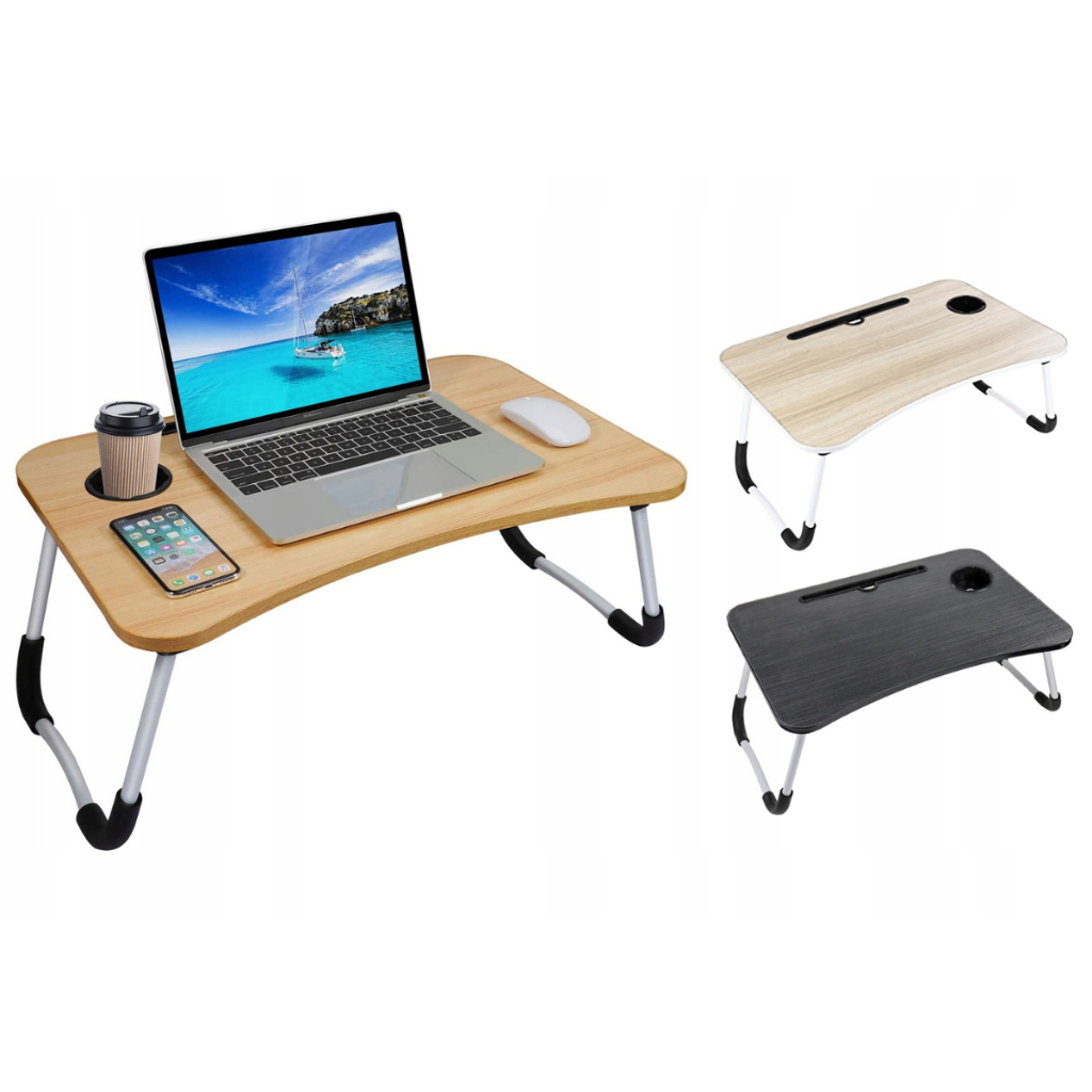 Mesa Suporte Para Notebook Dobrável Com Porta Copo e Suporte para Tablet Cama Sofá Articulada Mdf Home Office