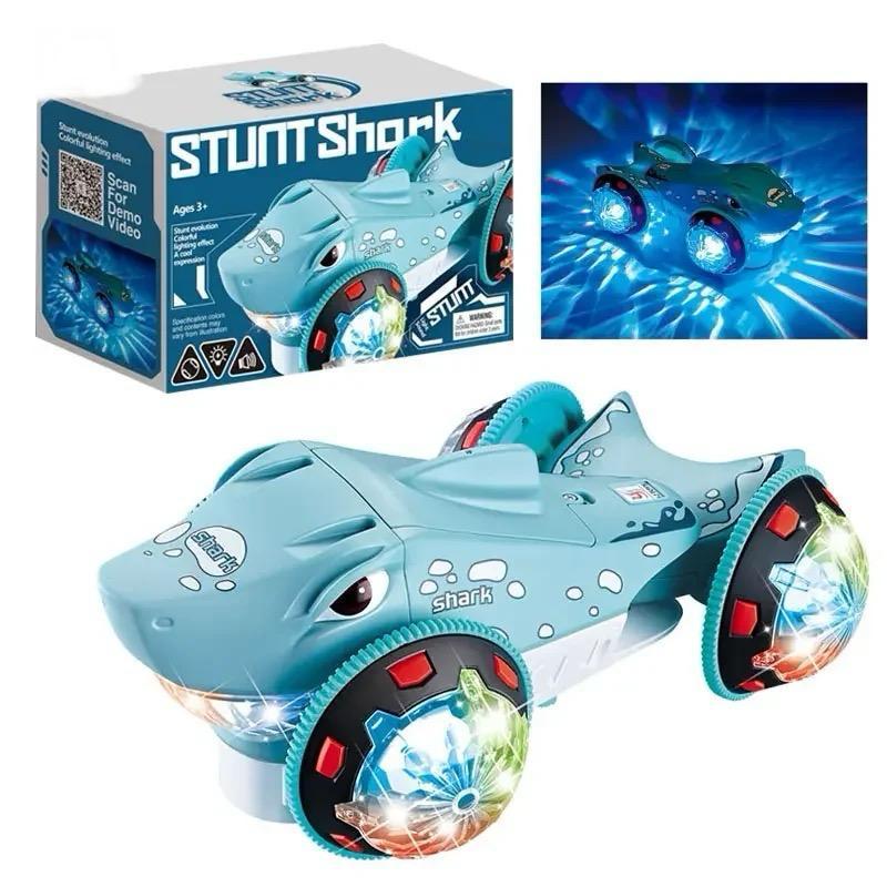Carro Carrinho Tubarão Maluco Shark Bate e Volta Luz 3D Som Gira 360 ...