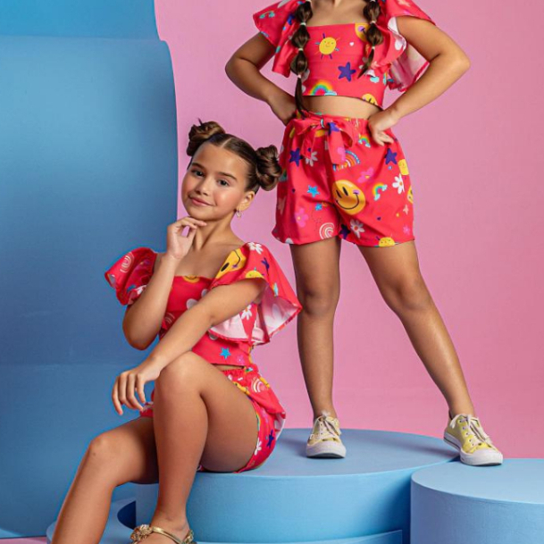 Mini Diva Conjunto Infantil Feminino Roupa Criança Chic Look Estampas  Sortidas 8 Anos - Estampa Étnica