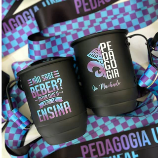 Caneca Alumínio - PEDAGOGIA - Não sabe beber? deixa que a prof te ensina.