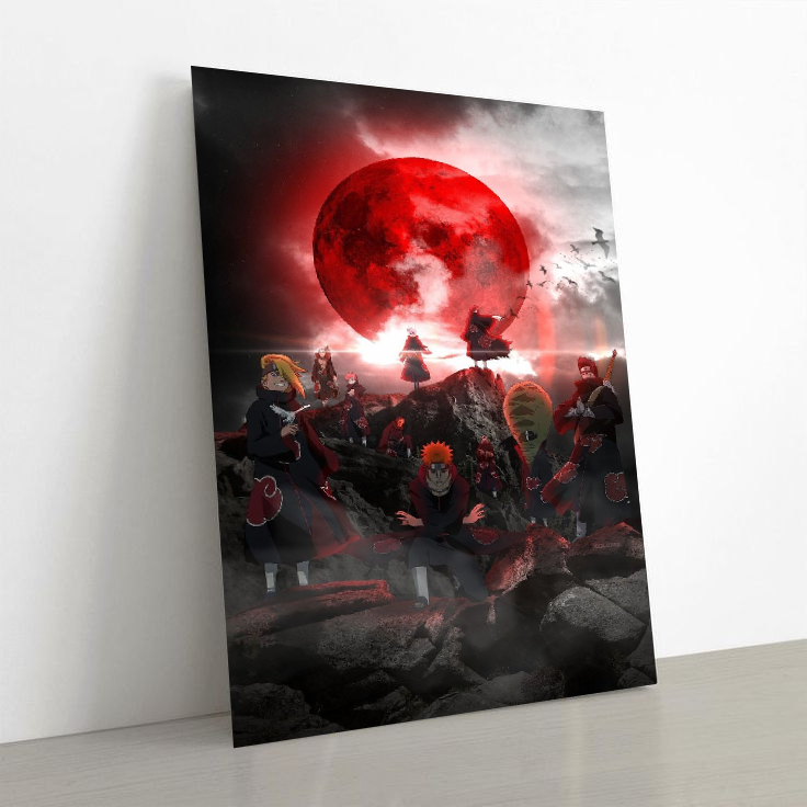 Quadro decorativo Akatsuki Naruto Lua vermelha anime | Shopee Brasil