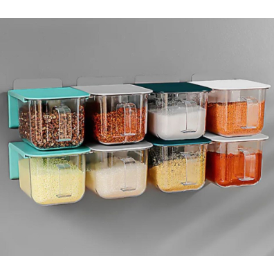 Porta tempero Multifuncional adesivo parede 300ml / cap. de ate 0.5kg , gaveta, parede, condimentos