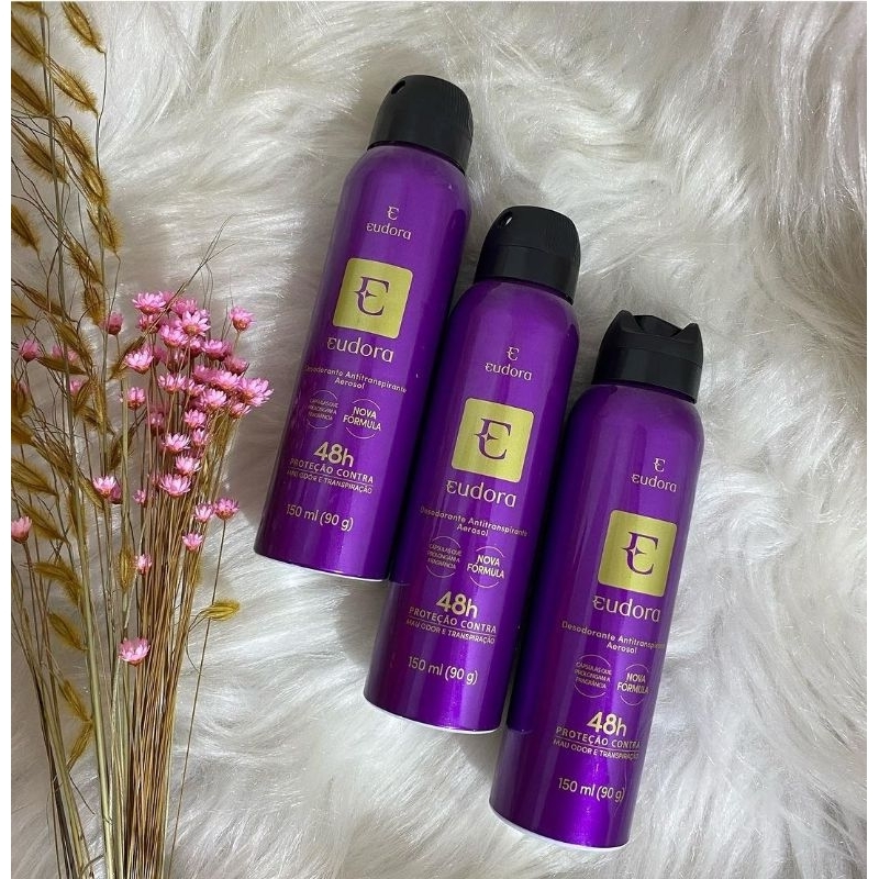 Desodorante Antitranspirante Aerossol Eudora Roxo 150ml | Shopee Brasil