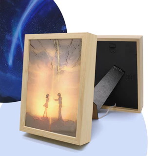 Quadro Decorativo Led Light Painting Luminaria Casal Seaside