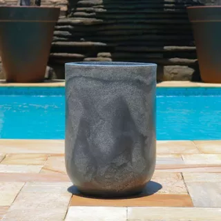Vaso Para Plantas Polietileno Coluna Lisa Moderna Marmorizada 41x29cm