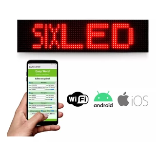 Painel De Mensagens Letreiro De Led Digital Wifi Programavel 64cm, Escreva o Que Quiser, Propagandas e Avisos