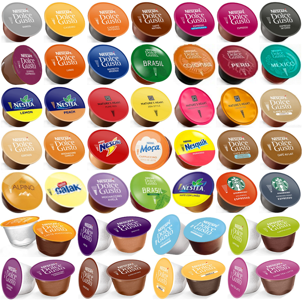 50 Capsulas Dolce Gusto Sortido Variada, Café, Filtrados, Espressos, Cremosos, Cappuccinos