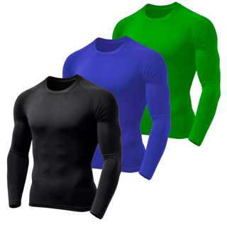 Kit 3 Camisas Térmicas Uv 50+ De Manga Longa Com Proteção Solar De Verão