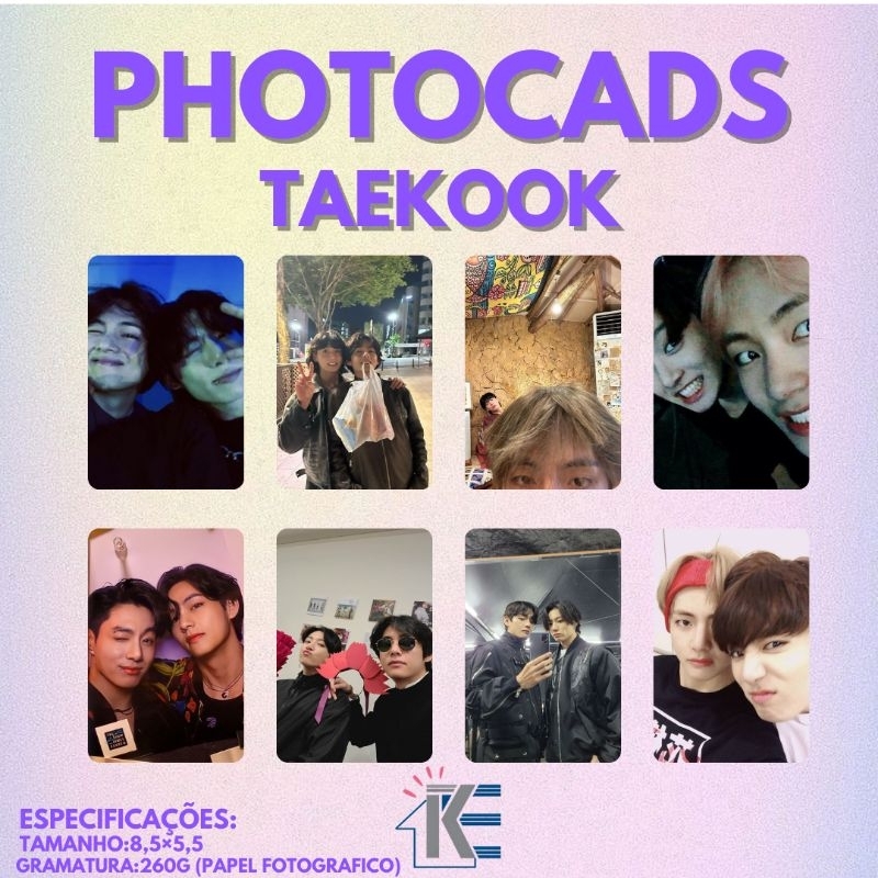 Kit de Photocards Taekook BTS Kpop | Shopee Brasil