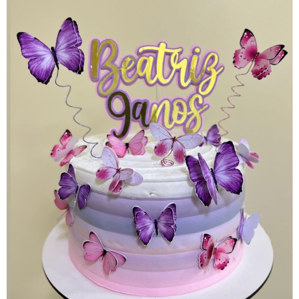 Topper de bolo de borboleta com glitter, suprimentos para festa de  aniversário de meninas e casamentos, sobremesa, 20 peças