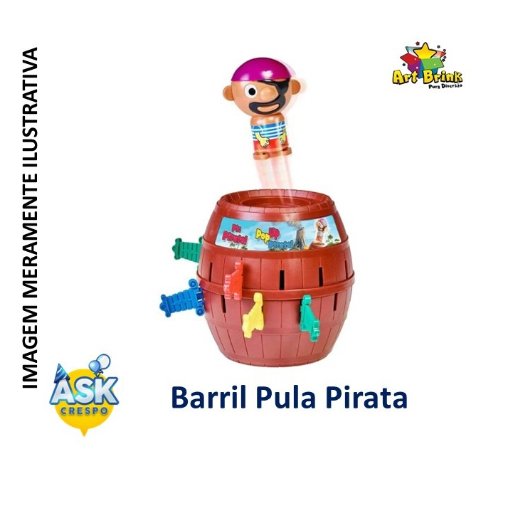Jogos de tabuleiro infantil Barril Pula Pirata ZFT134 Kit Jogo