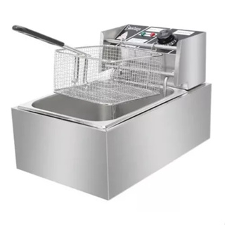 Fritadeira Elétrica Industrial A Óleo 1 Cuba 6 Litros 220v OU 127V C/ Tampa Inox