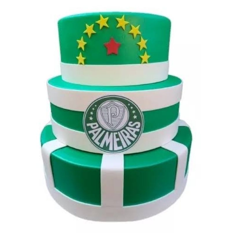 Topo De Bolo Topper Festa Aniversario Palmeiras 4u Festcolor Cor Verde