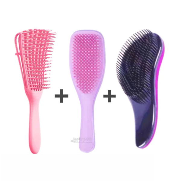 Kit com 3 Escovas para cabelos