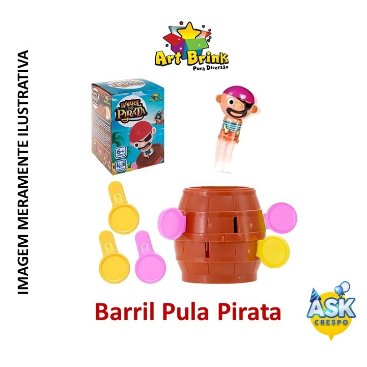 Jogos de tabuleiro infantil Barril Pula Pirata ZFT134 Kit Jogo