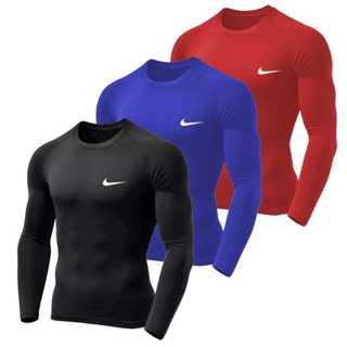 Kit 3 Camiseta Blusa Térmicas Uv 50+ Segunda Pele Unissex Manga Longa