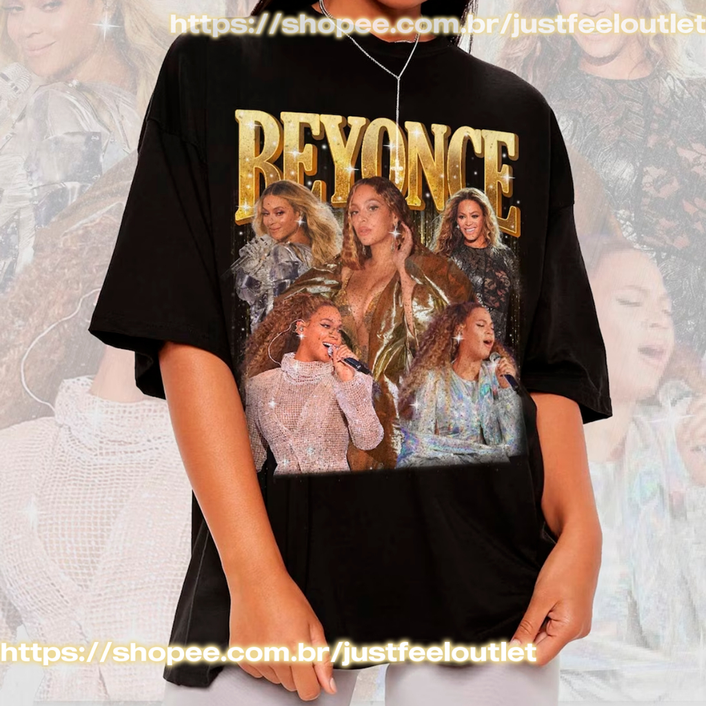 Camiseta T-shirt Unissex Algodão Vintage Beyonce Cantora 90's