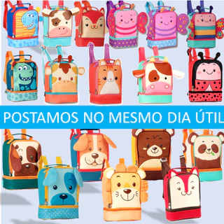 Lancheira Térmica Creche Escolar Infantil Meninos Meninas Animais Zoo Pets Original