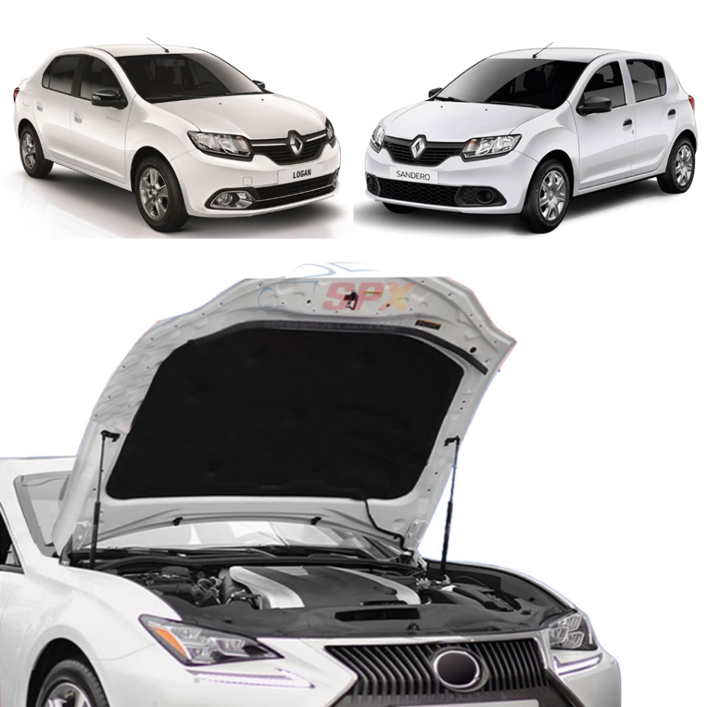 Manta Forro Capô Renault Logan Sandero 2015 a 2018 Autoadesiva Termo Acústica Grud Capo Capu Capuz Capus