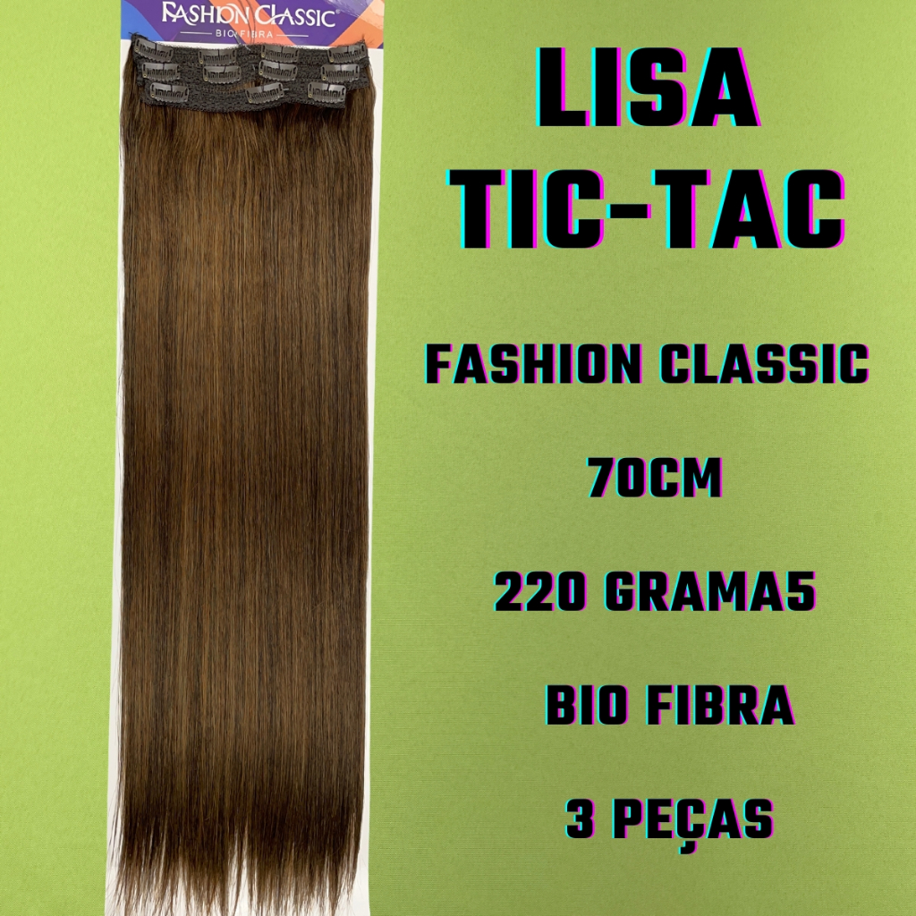 Lisa 70cm Tic-Tac 3 PÇS Fashion Classic Cabelo Liso Bio Fibra