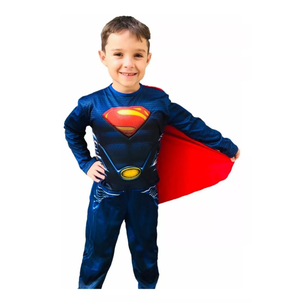 Fantasia Infantil Superman Longa Com Enchimento | Shopee Brasil