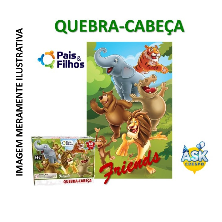 Quebra Cabeça Infantil Pais & Filhos Premium Friends 60 Peça