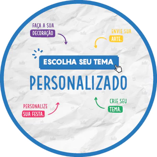 Painel de festa redondo sublimado Personalizado Com Elástico Envie Sua Arte!