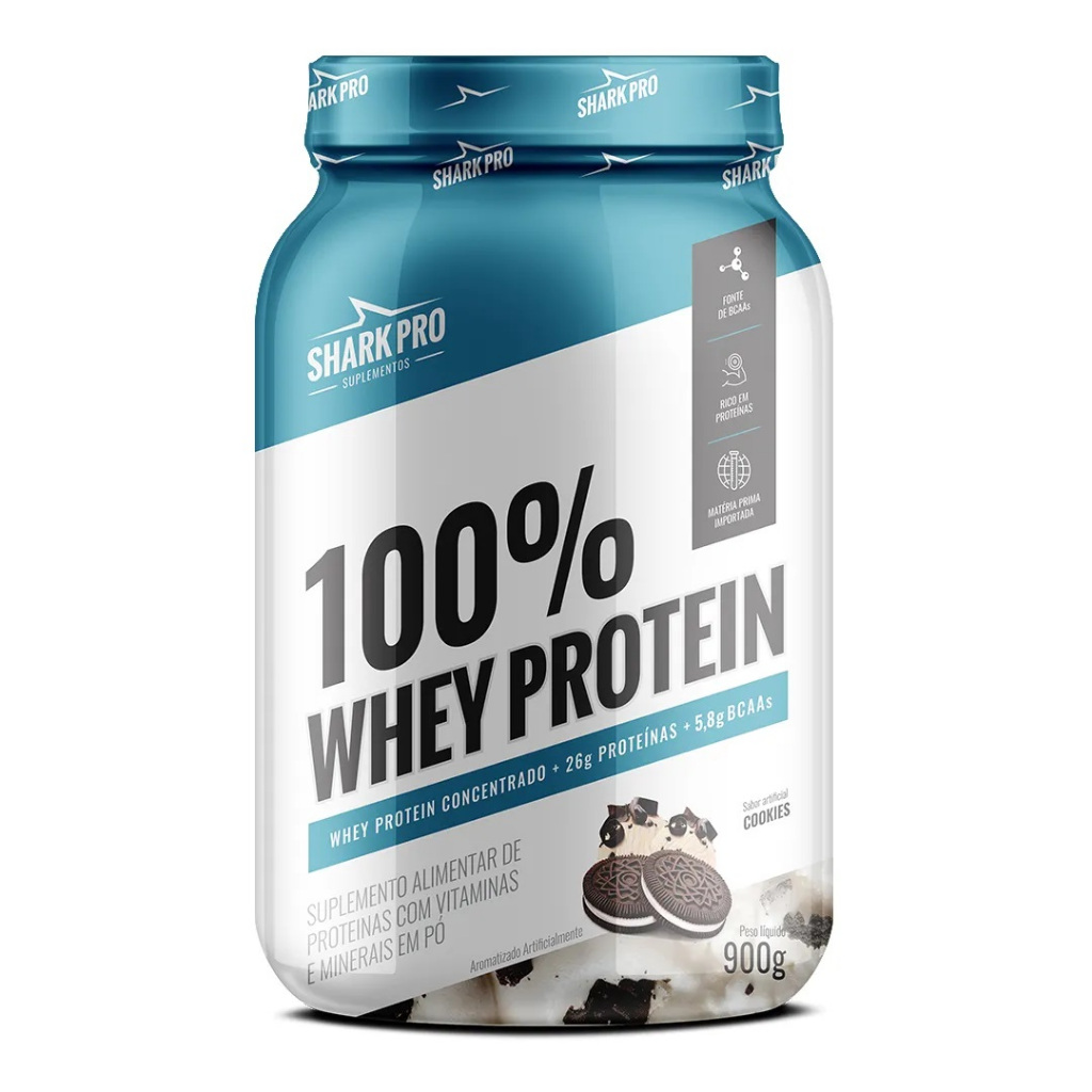 100% Whey Protein Shark Pro 900g Concentrado Pote