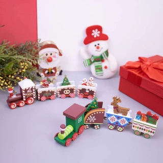 Ornamento de Mesa de Natal de Madeira, Trem e Biscoito - Allmini