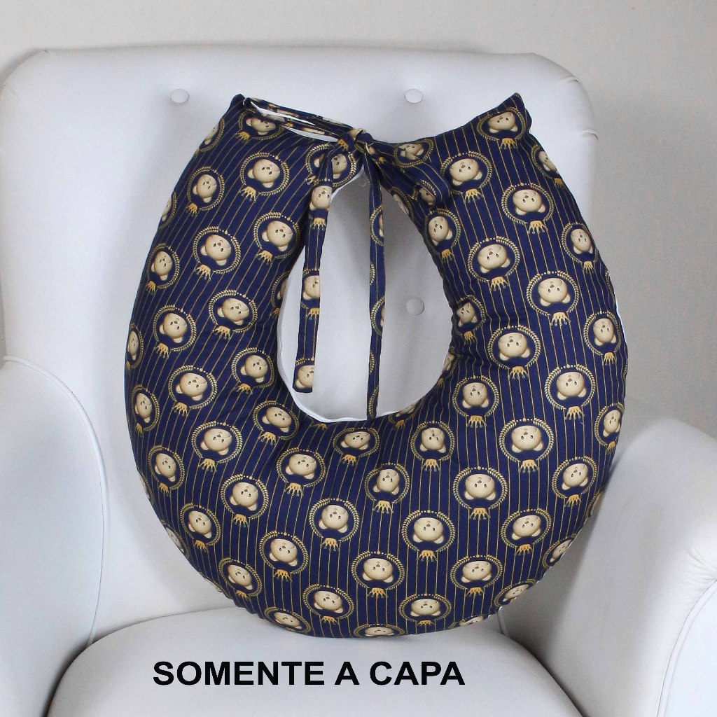 Capa Para Almofada De Amamentação Com Laço Zíper Macia 100% Algodão ...