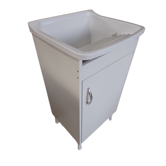 Balcão Gabinete P/ Tanque 22 Litros Com Pés Uma Porta Mdf Tx