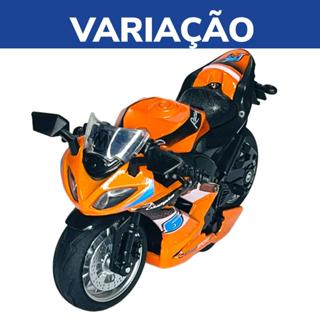 Miniatura Moto Corrida Metal C/ Som E Fricção Brinquedo 1:14