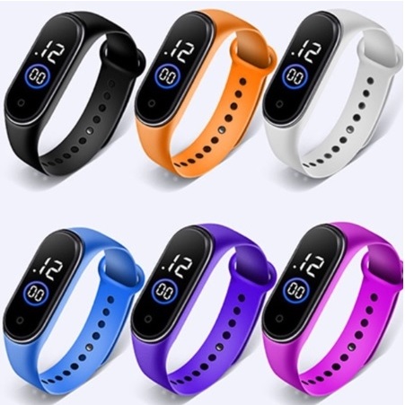 Relógio feminino digital m4 led A prova água Esportivo masculino Unissex 5646