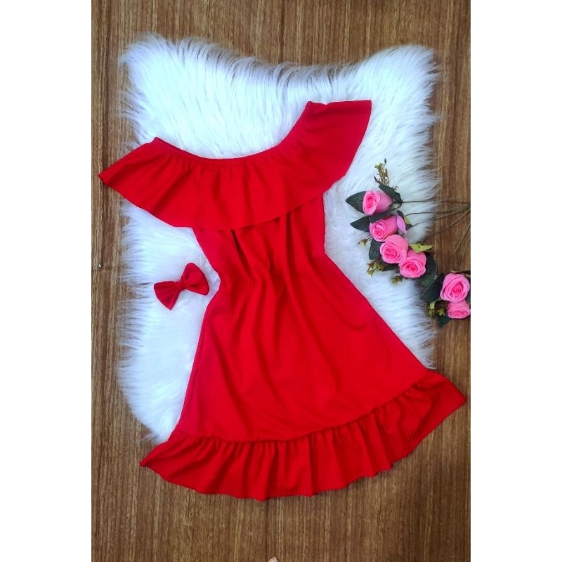 Vestido Juvenil Ciganinha + Adereço para Cabelo 8 a 10 anos