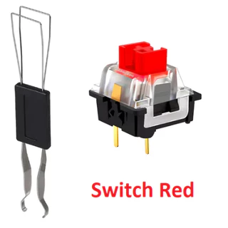 Kit Switch Outemu Vermelho + Removedor de Switch e Teclas Keycaps de Teclado Mecânico 2 em 1 - Switch para teclados mecânicos Redragon