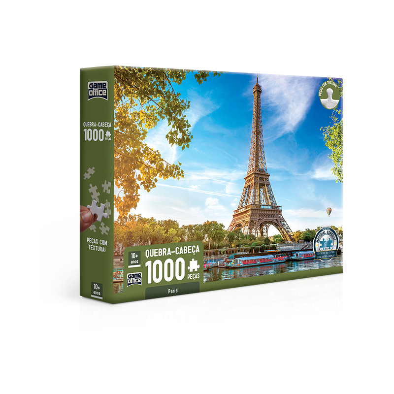 Jogo Quebra Cabeça Paris Puzzle Paisagem Torre Eiffel 500Pç