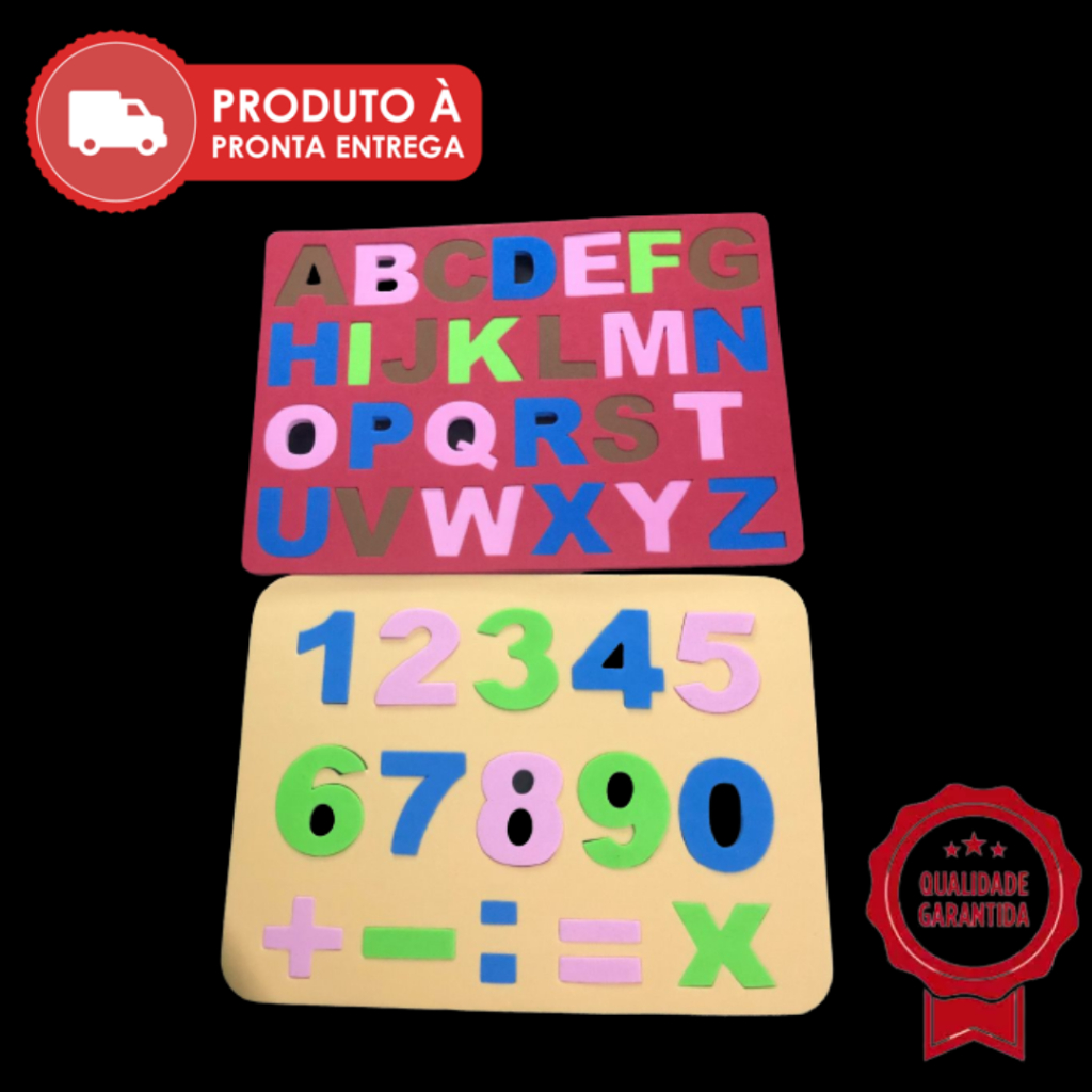 Kit Quebra-cabeça Educativo Alfabetização Números e Letras - Mente Brincante