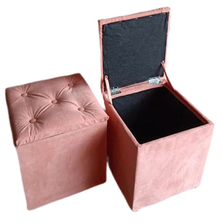 Puff BAÚ Banqueta Cubo Quadrado Decorativo Organizador Elegante Quadrado